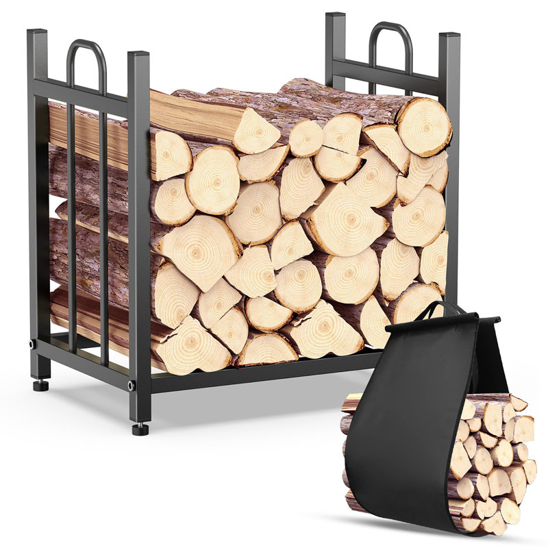 Support à bois de chauffage robuste avec sac de transport - Porte-bûches d'intérieur / extérieur pour l'organisation et le rangement du bois de chauffage