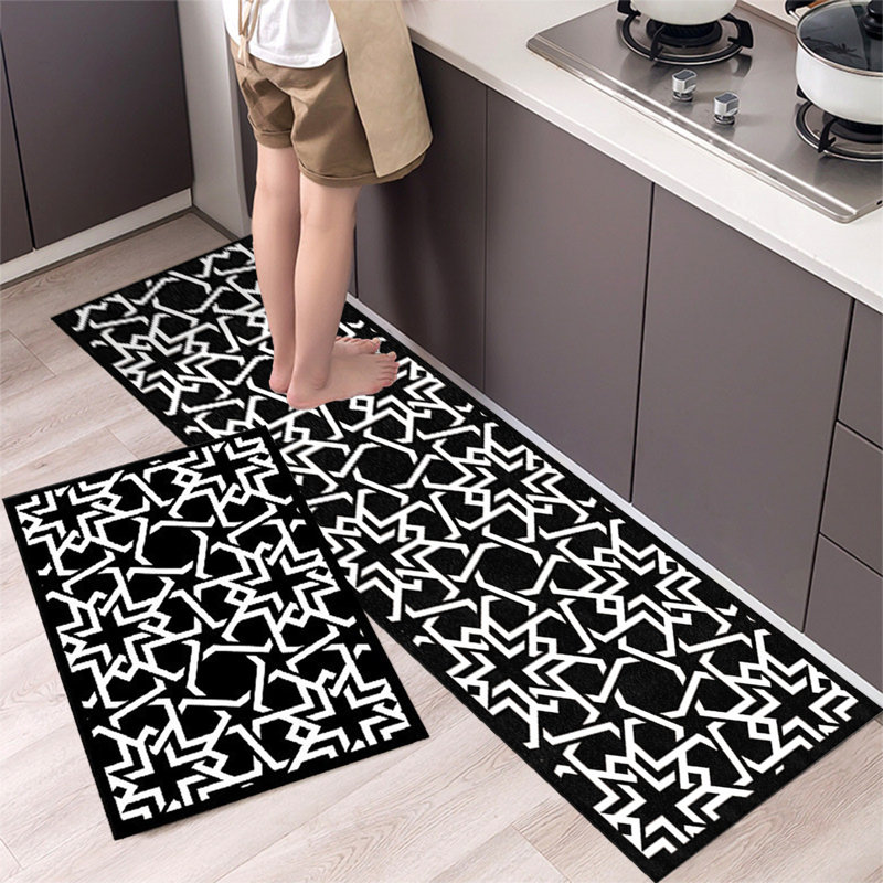  Ensemble de 2 tapis de cuisine antidérapants lavables antidérapants pour tapis, A