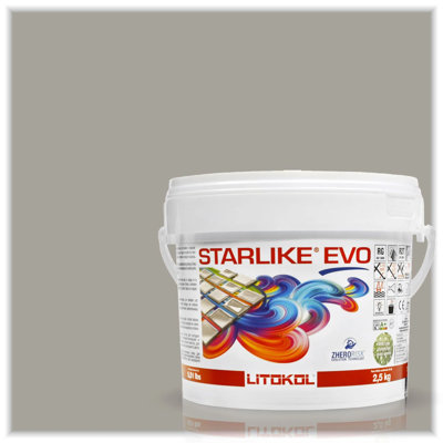 Starlike EVO Classic Collection Epoxy Tile Grout, 2.5 kg/5.5 lbs Indoor/Outdoor Tile Adhesive and Two-Part Epoxy Grout for Shower, Pool, Bathroom, Kitchen, Bath, and Sauna Walls and Floors