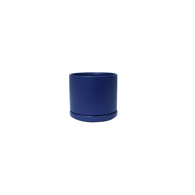 Pot de fleurs en céramique Cheryl, H 7,5 po x l 8 po x P 8 po, Bleu