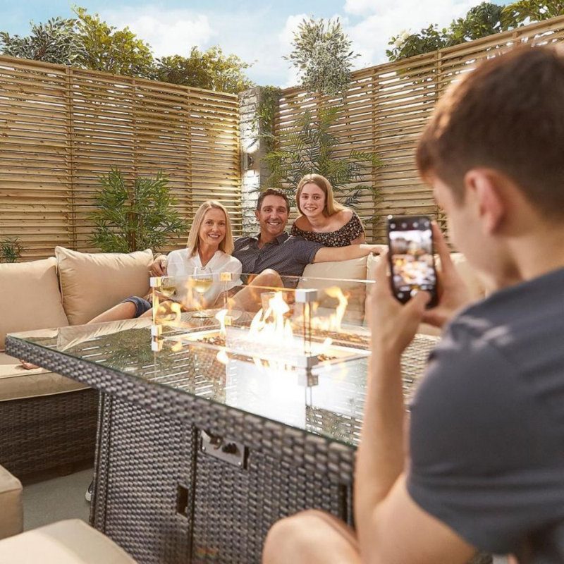 Anbal 8 - Person Seating Group with Cushions, Brown