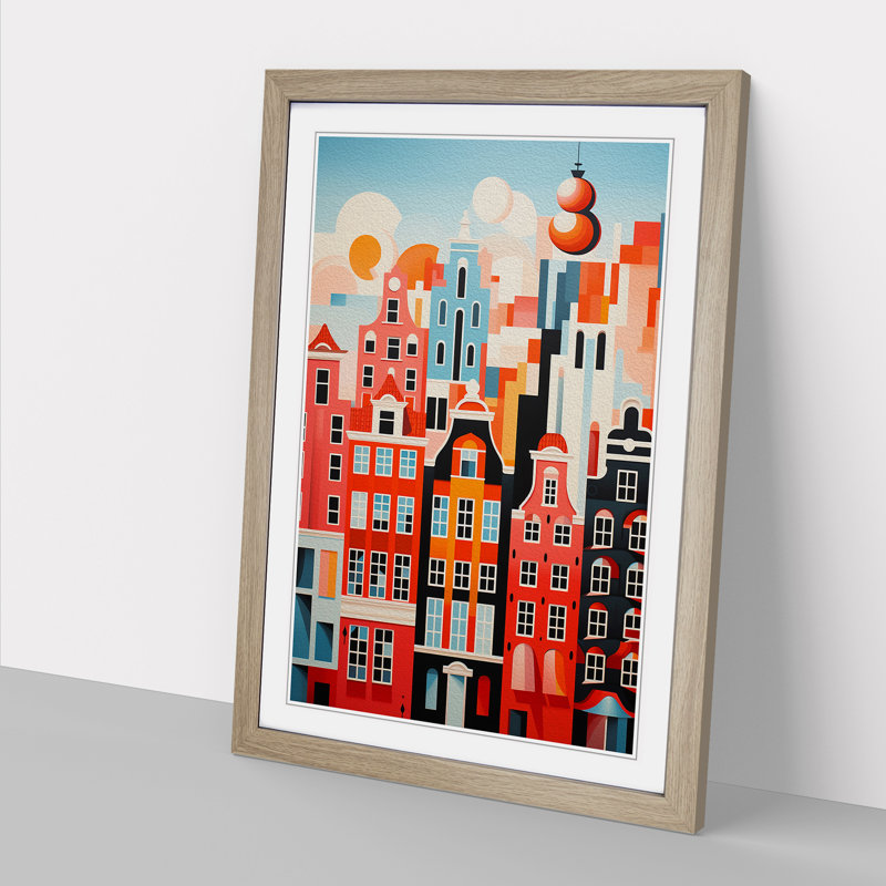 Amsterdam Constructivism Framed Print, 34cm H x 25cm W x 2cm D, Oak 