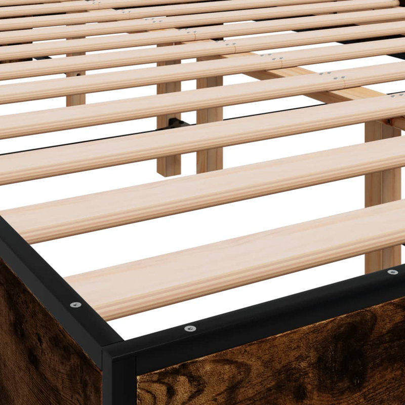Jerad Bed, European Double (140 x 200cm), Smoked Oak