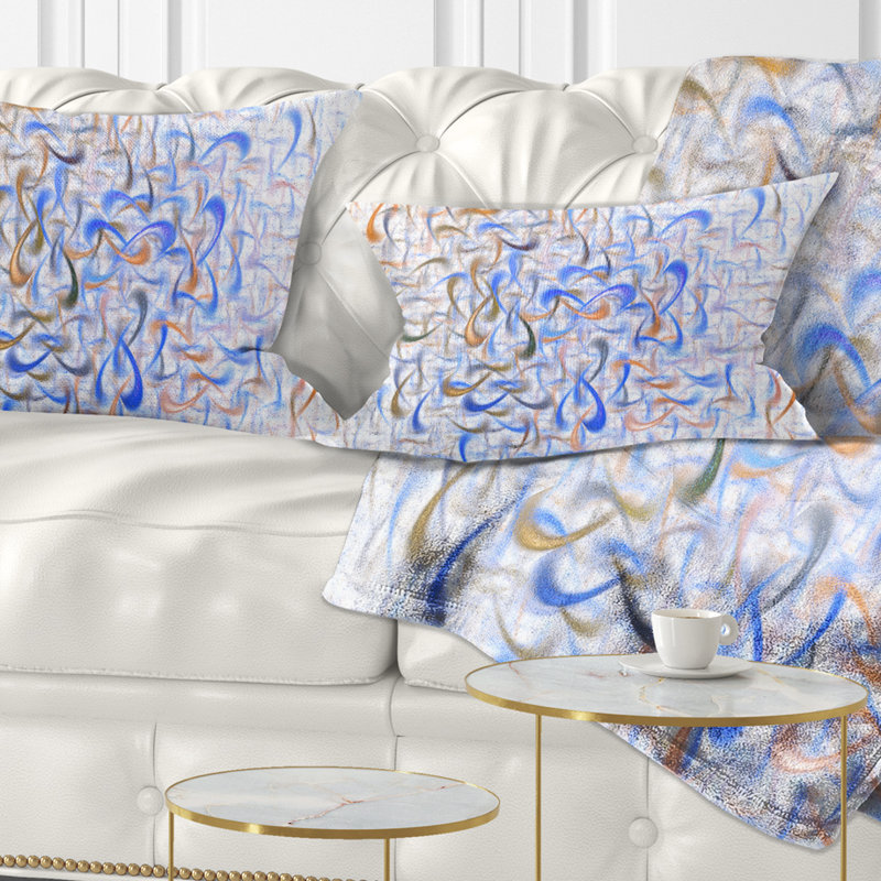 Coussin lombaire d’art fractal clair light aquarelle Abstract