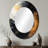 Gold And Black Auroras Edge Shapes III - Large Oval Wall Mirror On Metal-1431170651