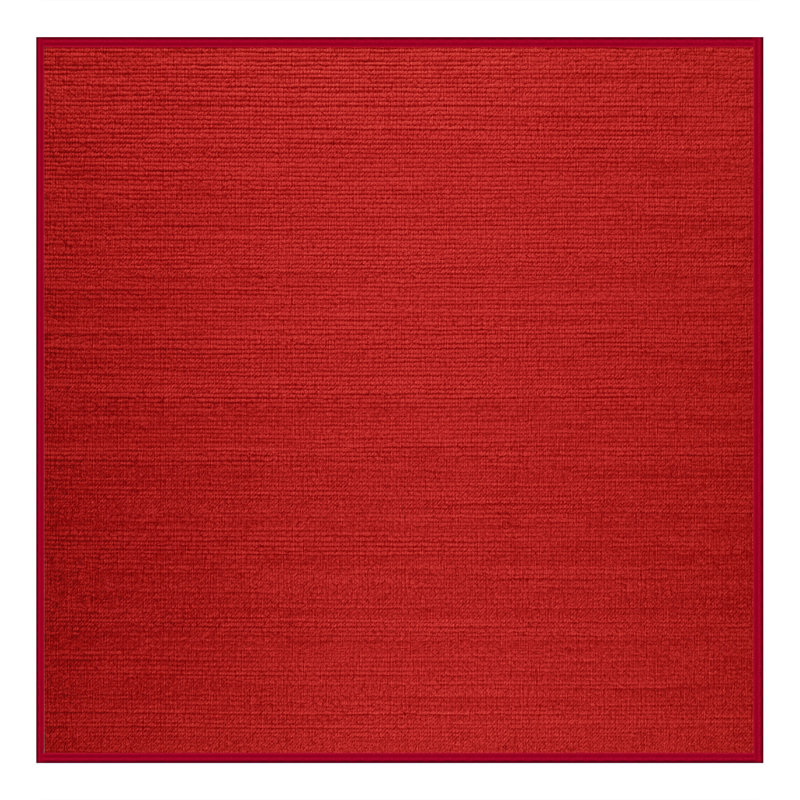 Tapis rouge uni lavable à la machine, Carré 4 pi
