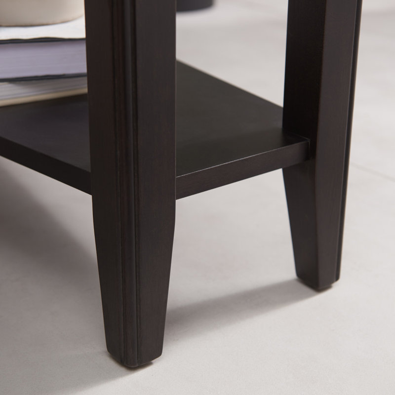 Laurent Solid + Manufactured Wood Wedge Table, Black