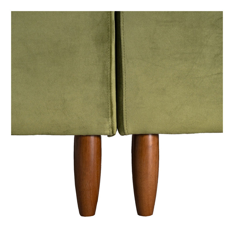 Canapé modulaire en velours en forme de L Blake, Velours vert olive, Orienté à droite