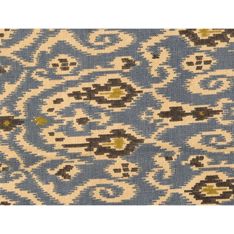 Tapis bleu et multicolore de haute qualité noué à la main