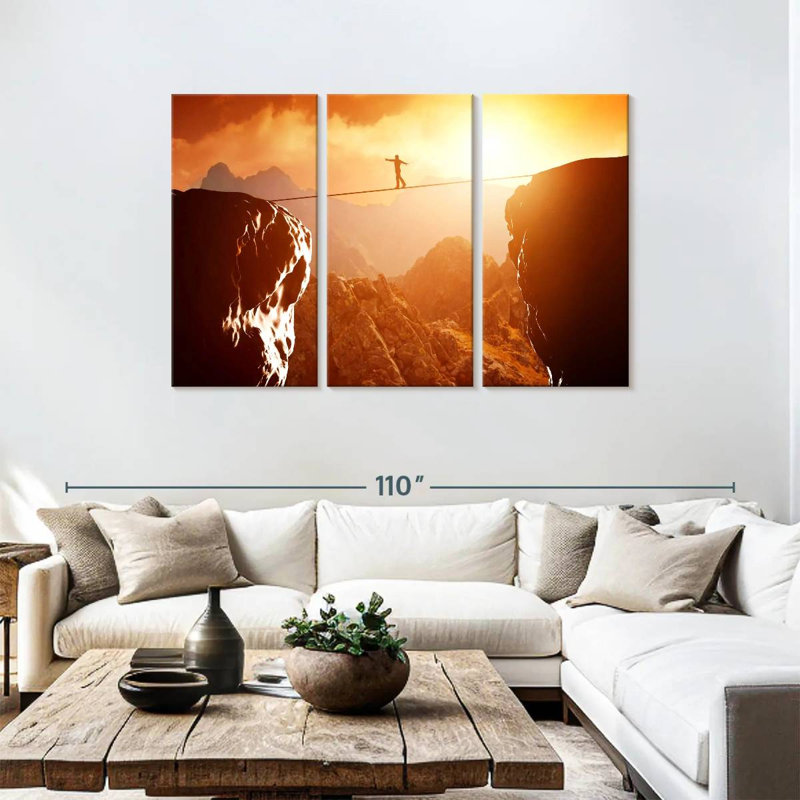 Cliff Tightrope Walk, 48" H x 74" W