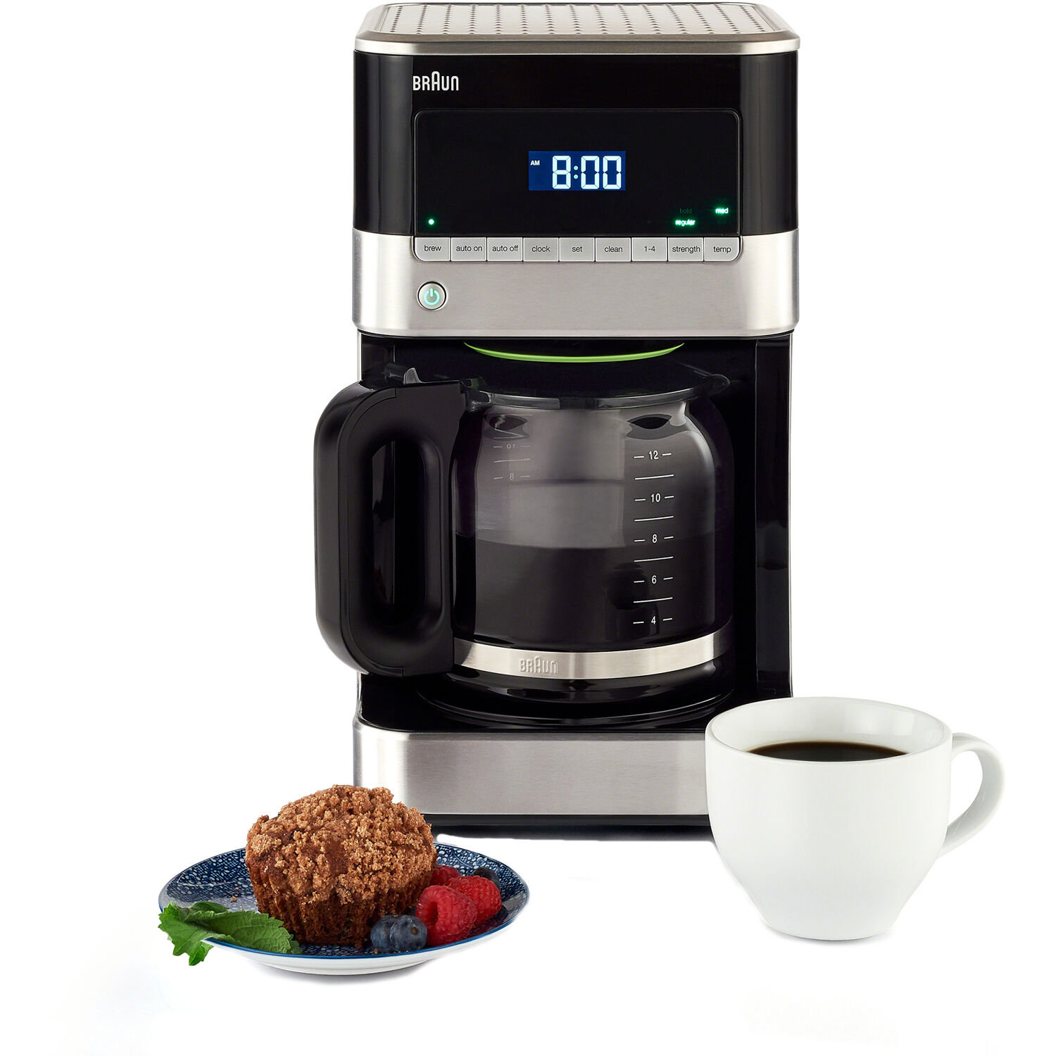 Braun BrewSense 12-Cup Drip Coffee Maker, Silver