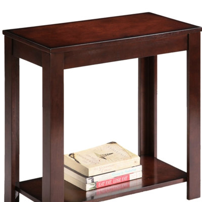 24" Dark Cherry Wooden Side Table End Table, Traditional Ornament, 250 Lbs Weight Load, Composite Wood Fabricated, Tall Design , In With, Matched Together