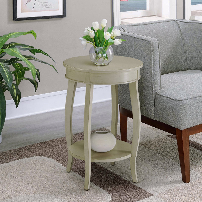 Table d'appoint ronde avec tablette inférieure