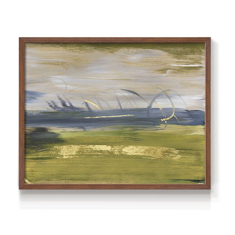 Ciel et terre I - impression encadrée - réversible, H 22 po x l 28 po, Noyer