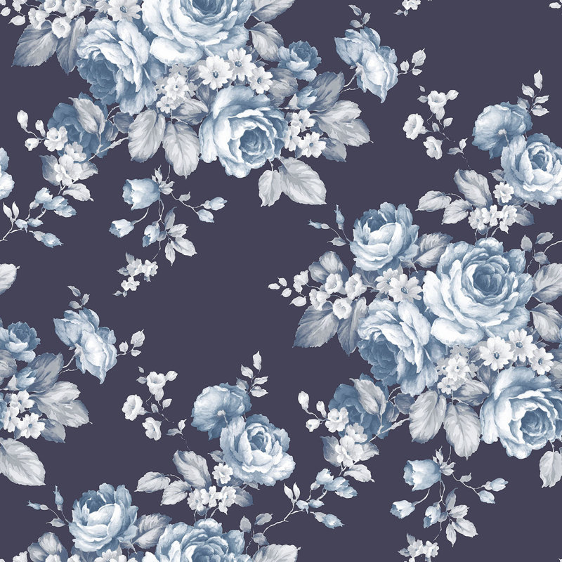 Garretson 10m x 52.8cm Satin Wallpaper Roll, Blue/Purple