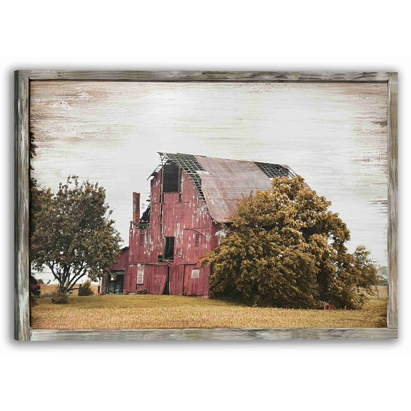 Ferme ancienne grange sur toile, H 30 po x l 40 po x P 1,5 po