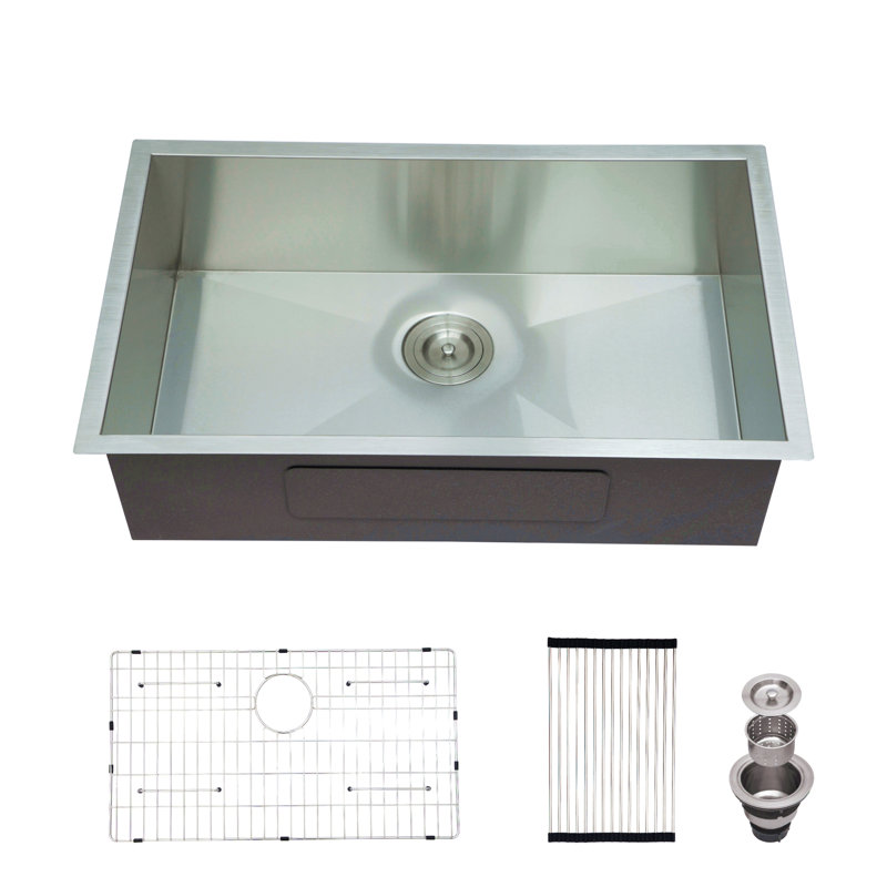 30 Inch Undermount Sink - 30"X18"X9" Undermount Stainless Steel Kitchen Sink 16 Gauge 9 Inch Deep Single Bowl Kitchen Sink Basin