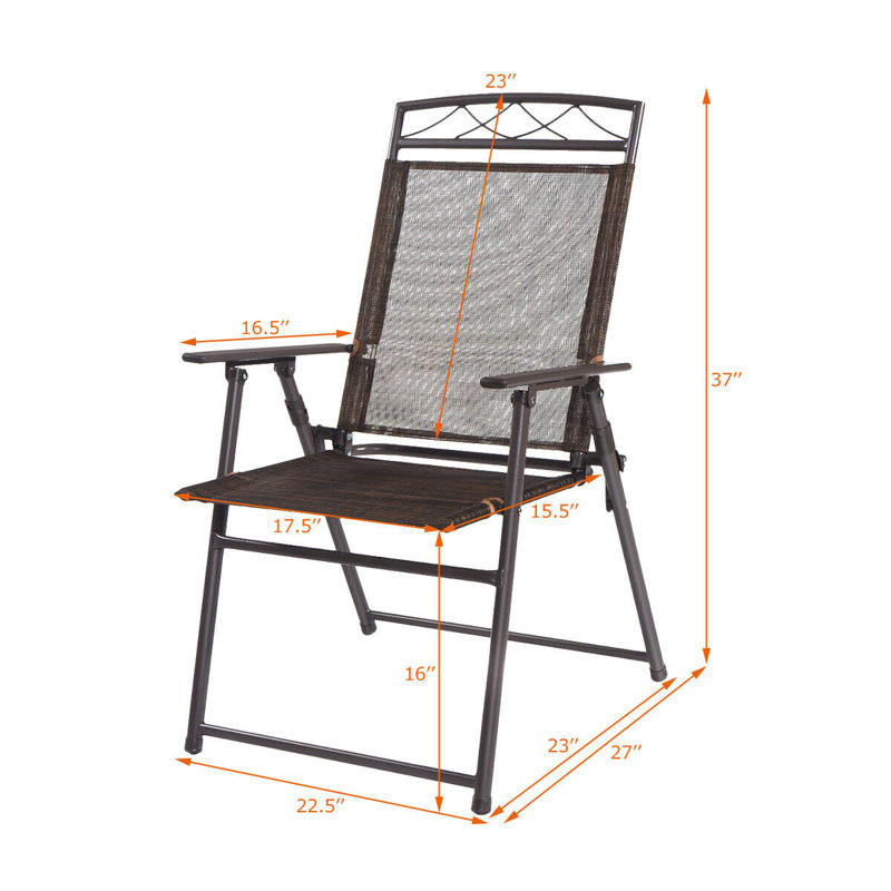 Chaise de patio pliante en tissu
