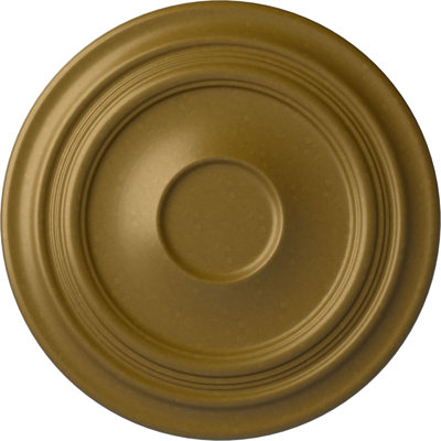 Endurathane Traditional Ceiling Medallion, 24 3/8"OD x 1 1/2"P (Fits Canopies up to 5 1/2"), Hand-Painted Gold Finish
