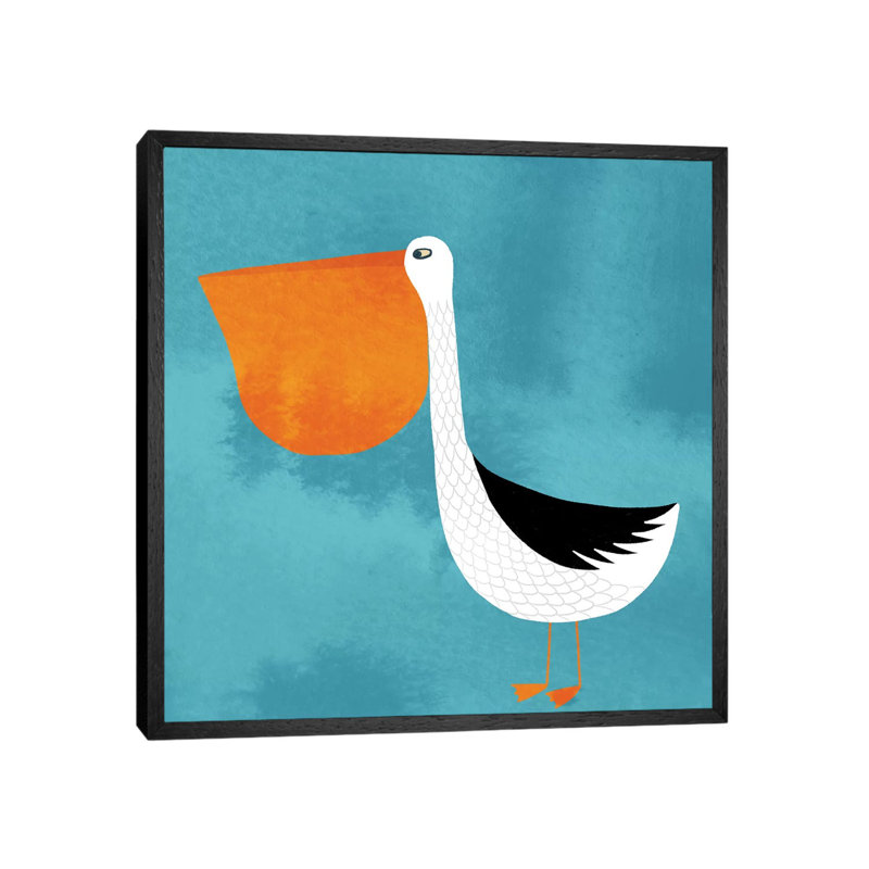 Pelican 1 Piece Wall Art on Canvas, 66.04 cm H x 66.04 cm W, Black Framed