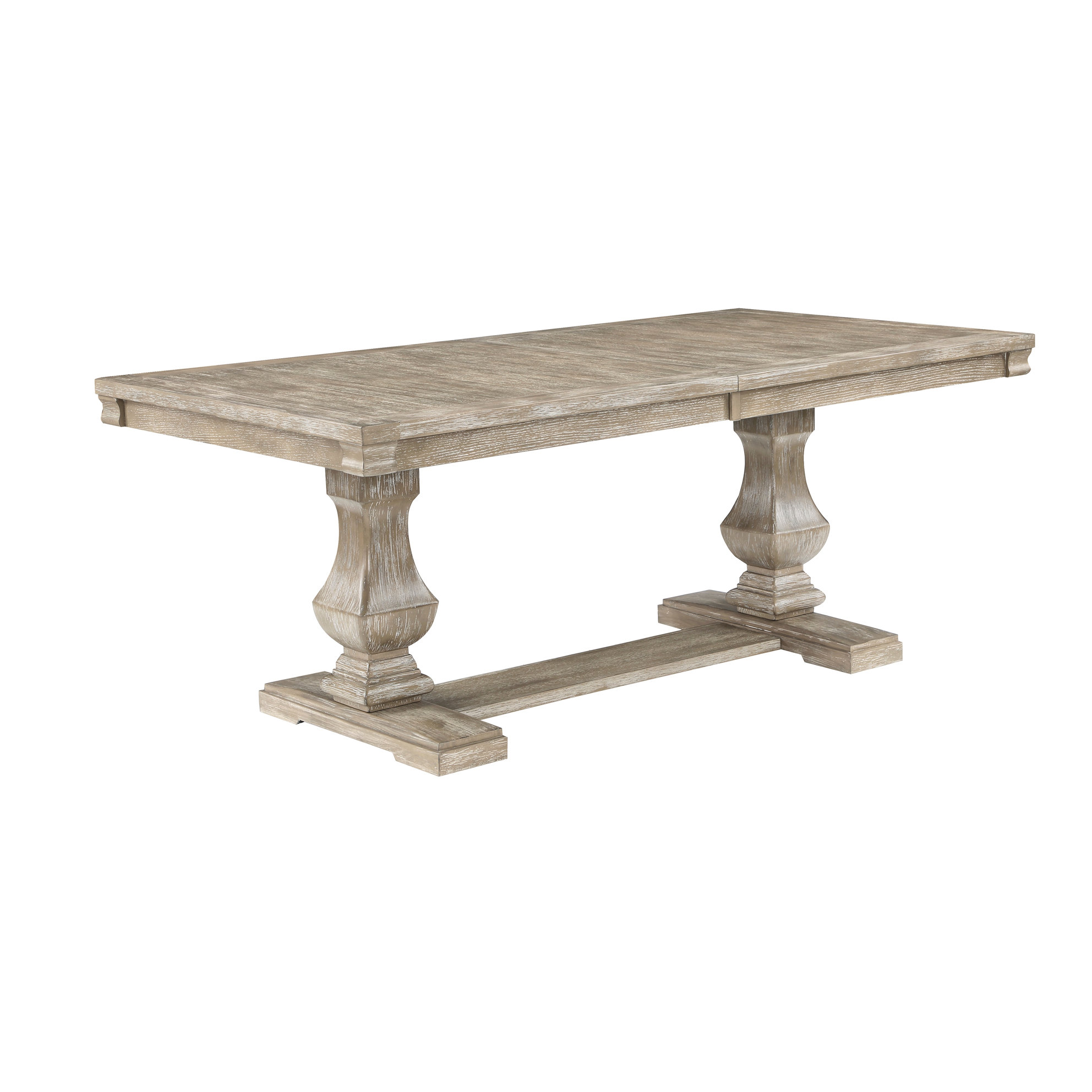 Red Barrel Studio Brown Grey Wood Dining Table With Extension Leaf ...