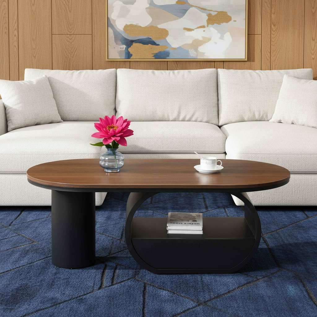 Photo inspiration: Fresh Look at Ivy Bronx Luxury Oval Coffee Table With Storage Drawer White