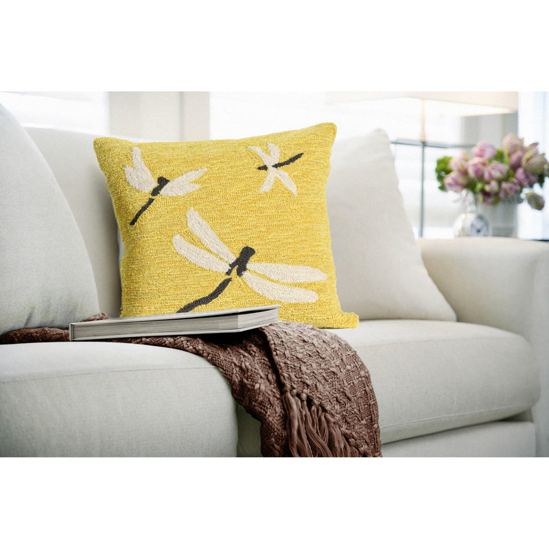  Dragonfly Square Pillow Cover & Insert, Yellow
