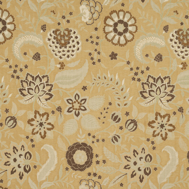 Alessia Floral Fabric, Gold