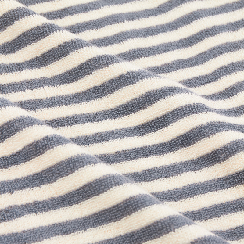 Hebden Bath Towel, Blue/Cream
