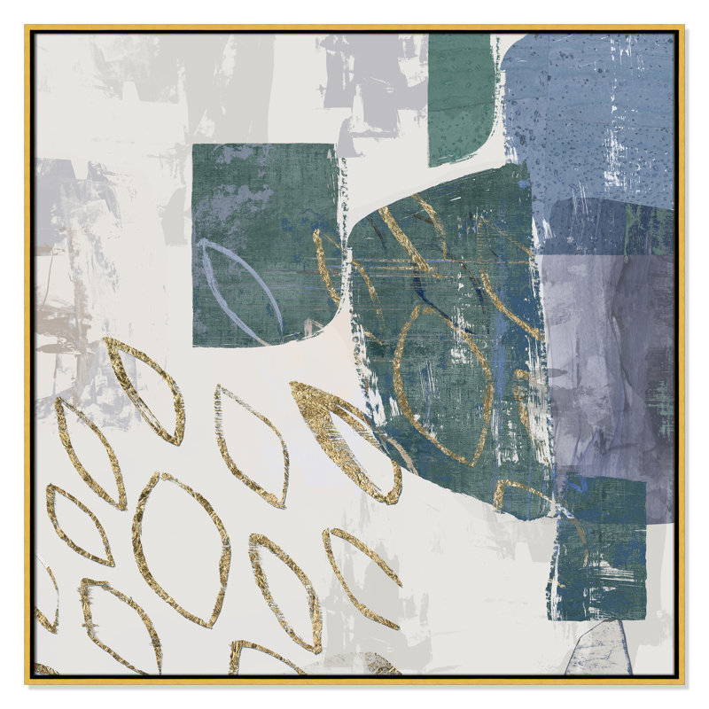 Shape of Formation III - Blue Square Version Print par Casa Fine Arts, Or, H 41,5 po x l 41,5 po