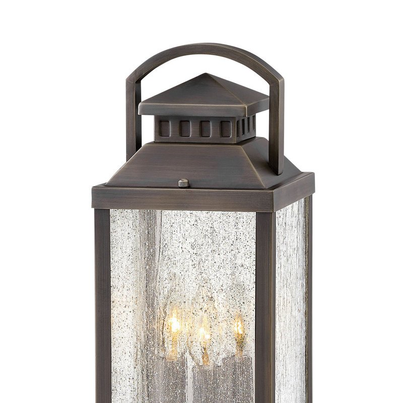 Revere 1 -Light 20.25" H Hardwired Pier Mount Light, Blackened Brass