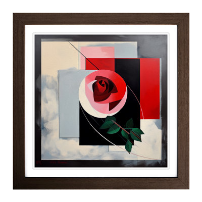 Rose Suprematism - Single Picture Frame Print on Wood