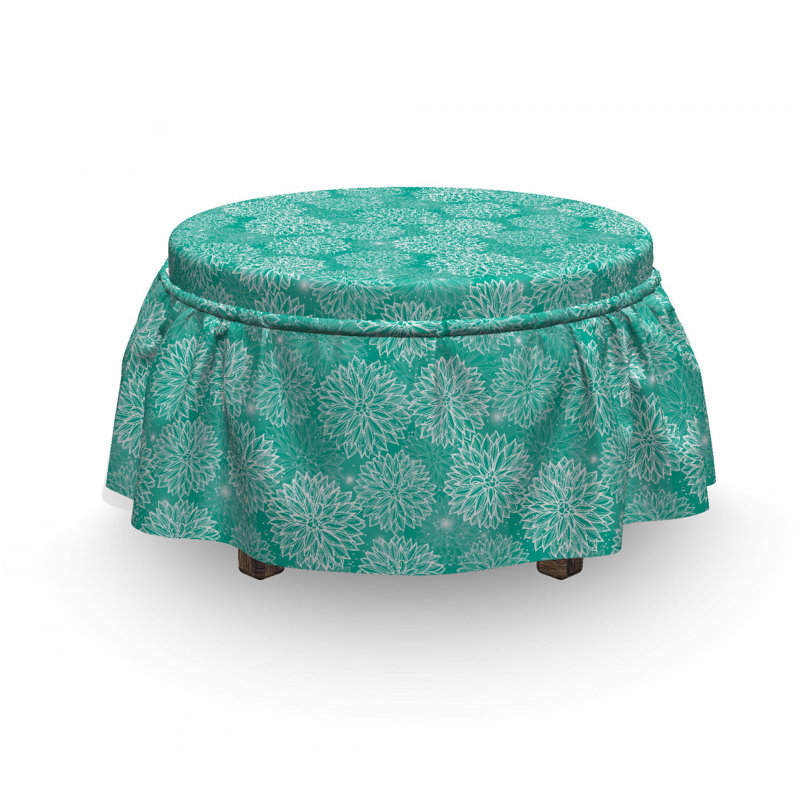 Housse pour repose-pieds à coussins carrés, Floral 3