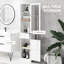 Armoire de rangement pour salle de bain - Lin étroit haut avec porte en acrylique blanc pour les salles de bain et les espaces de vie Porte, tiroir et tablettes minces