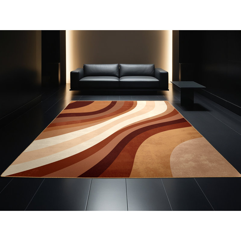 Tapis brun moelleux moelleux et luxueux - reliure brun clair, 5x7