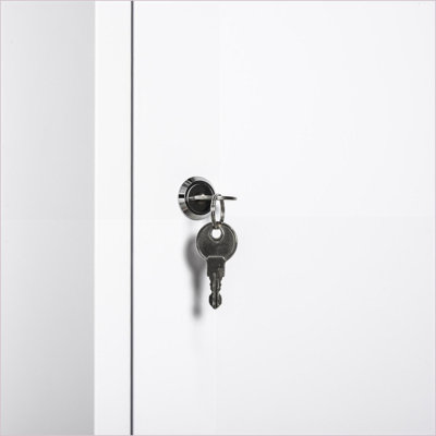 Medicine Cabinets Wall Mounted Lockable Steel 3-Tier Snow White Bathroom Storage | Steel | Snow White