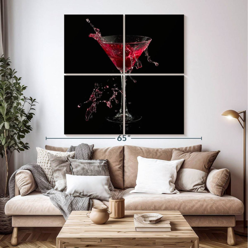 Yarlin Red Martini Splash, 50" H x 50" W