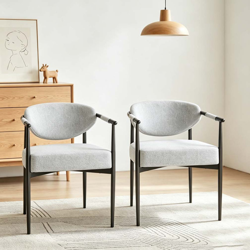 Ensemble de chaises de salle à manger moderne, Beige,Bronze