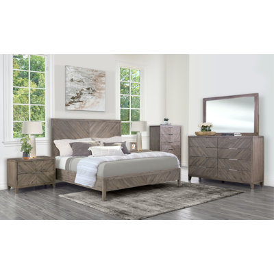 Tristian 6 Piece Acacia Solid Wood Bedroom Set