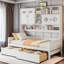 Lit de jour en bois tout-en-un Bellinger avec 2 tiroirs, armoires et tablettes-856040726-856040727