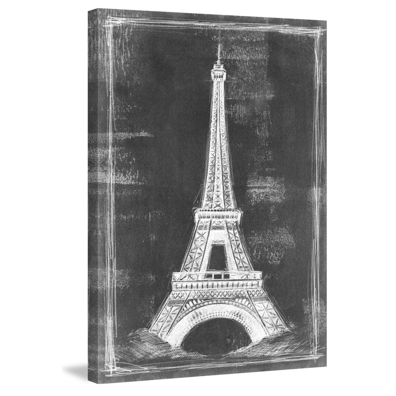 "Eiffel Tower Blueprint" Print on Wrapped Canvas, 36" H x 24" W x 1.5" D