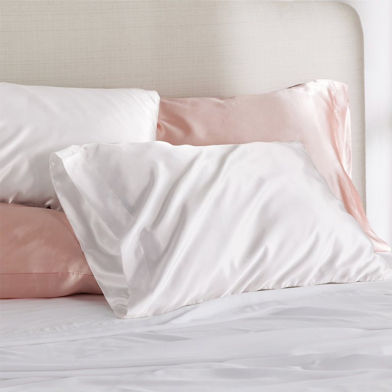 Ensemble de 2 taies d'oreiller en satin, 300 fils au pouce, GentleSoft ™, Ivoire, Taie d'oreiller très grande