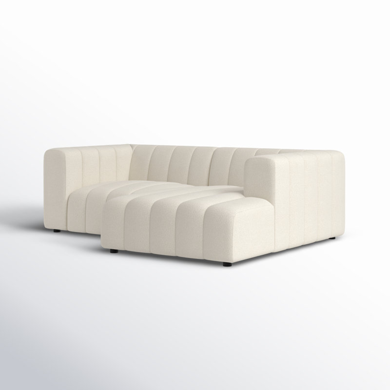 Grayson 88" Left Hand Facing Modular Sectional, Right Hand Facing, Fayette Cloud Polyester Blend