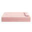 Canapé-lit moderne avec 2 coussins, canapé-lit convertible en velours côtelé rembourré de mousse, matelas pliant double de 15 po pour le salon, lit d'invité, sans assemblage requis, rose bébé-1126157417