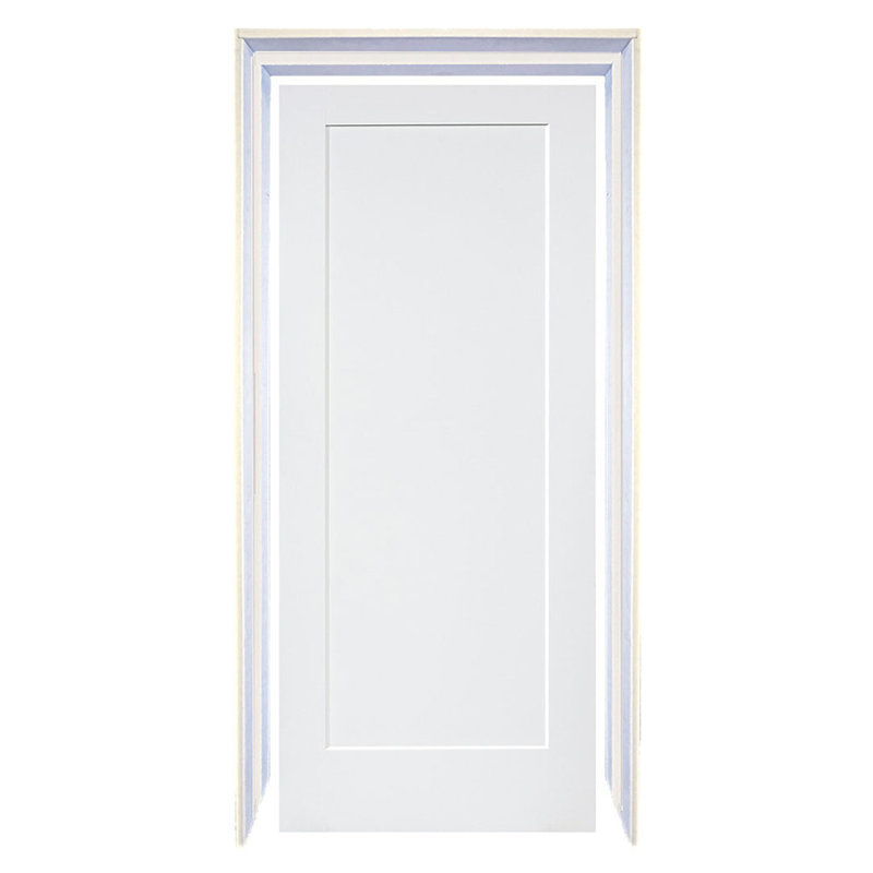 Shaker à dalle 1 panneau en bois massif blanc 80 po x 24 po avec trousse, 24 po x 80 po
