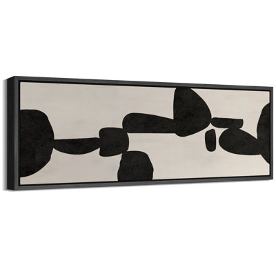 Abstrait abstrait géométrique noir Mid-Century