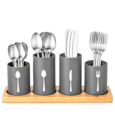 Metal Round Utensil Storage Set