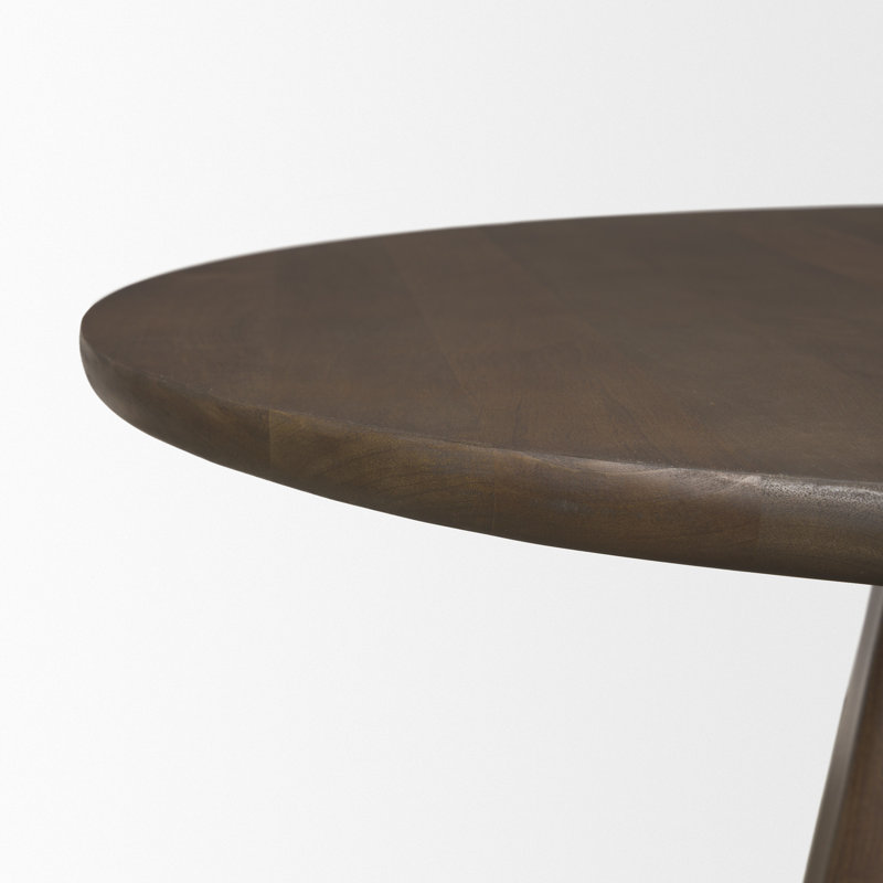 Hosmer Solid Mango Wood Round Dining Table, 30"H x 48"L x 48"W, Dark Brown