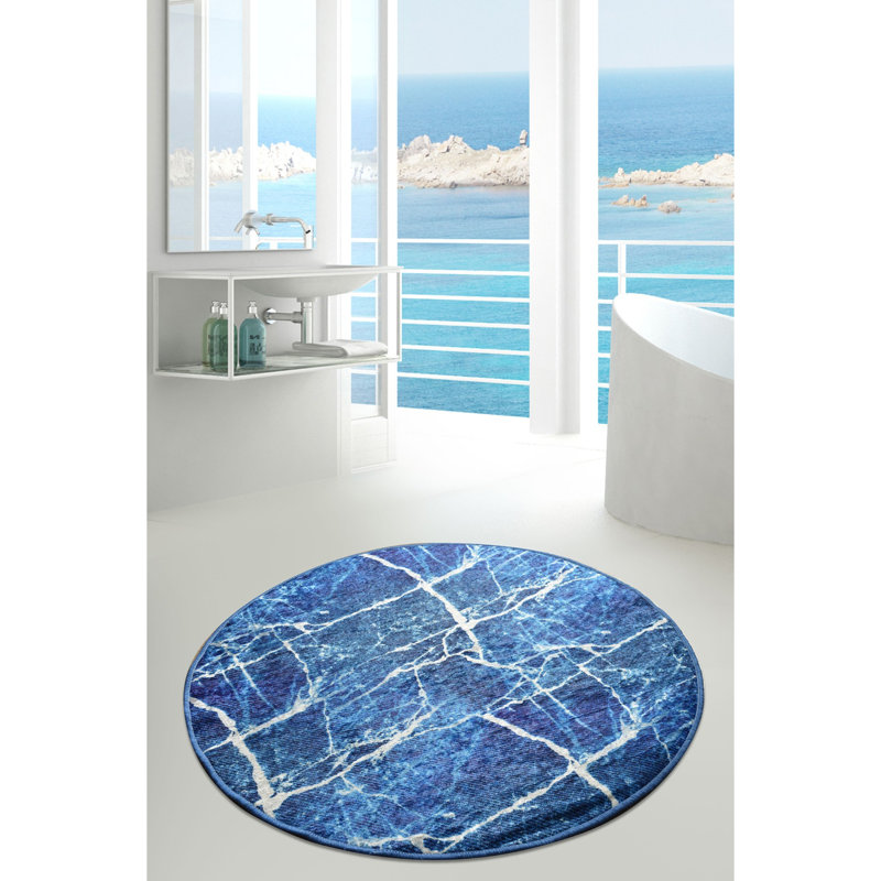 Tapis de bain de qualité supérieure, diamètre de 39,4 pouces, 100% polyester, antiallergique, anti-poussière et antitache, surface antidérapante | Lavable à la machine à 86 ° F, 700 g / m² | Doux et durable pour la sécurité et le confort de la salle de bain