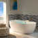 72'' x 35.375'' Freestanding Acrylic Double Ended Bathtub with Wide Rim,  - Available in Glossy White/Black, with 5 Finish Options for Trim